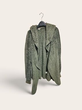 Hem & Thread Olive Green Hooded Teddy Jacket